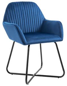 Jídelní židle 4 ks modré samet