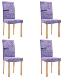 Jídelní židle 4 ks fialové textil