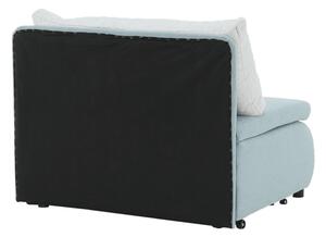 Rozkládací pohovka s úložným prostorem a opěrným polštářem v příjemných mentolových a krémových barvách TK249