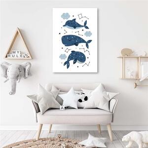 Obraz na plátně Veselé velryby Rozměry: 40 x 60 cm