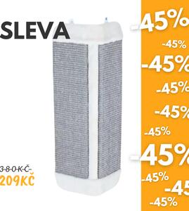 OUTLET Škrabadlo nástěnné rohové 23 x 49 cm, sv. šedé