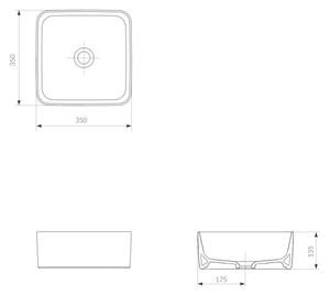 Cersanit K114-007-ECO - Umyvadlo na desku CREA 35x35 cm keramika/lesklá bílá