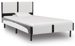 Rám postele bíločerný umělá kůže 90 x 200 cm