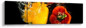 Obraz - papriky ve vodě (170x50 cm)