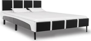 Rám postele černobílý umělá kůže 160 x 200 cm