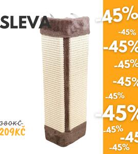 OUTLET Škrabadlo nástěnné rohové 23 x 49 cm, tm. hnědá