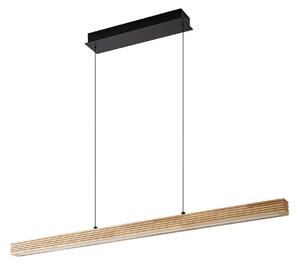 Závěsná svítidlo Lucande, Emara, stmívatelné, Dřevo, Jídelna, Dřevo, Design