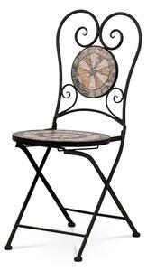 Zahradní židle, keramická mozaika, kovová konstrukce, černý mat (typově ke stolu JF2225 a lavici JF2227)