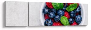 Obraz - miska s lesním ovocem (170x50 cm)