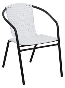 TEMPO Záhradní židle, stohovatelná, bílá / černá, BERGOLA