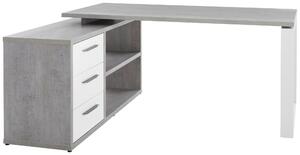 ROHOVÝ PSACÍ STŮL, šedá, vysoce lesklá bílá, 140/170/75 cm Carryhome - Rohové psací stoly