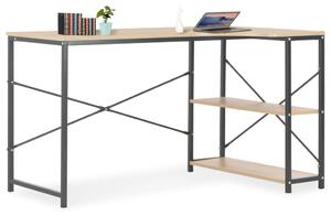 PC stůl černý a dubový odstín 120 x 72 x 70 cm