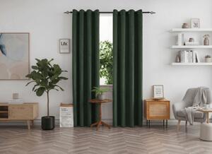 Zatemňovací závěs DUNES VELVET 140x250 cm, tmavě zelený Zavěšení: Kovové kroužky