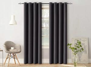 Závěs OXFORD LIGHT 140x250 cm, černý Zavěšení: Řasící páska