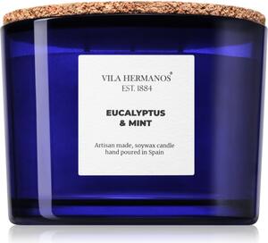 Vila Hermanos Apothecary Cobalt Blue Eucalyptus & Mint vonná svíčka 350 g