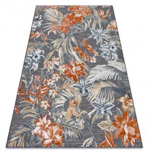 Koberec strukturální BOTANIC 65262 Květy, listy - černý