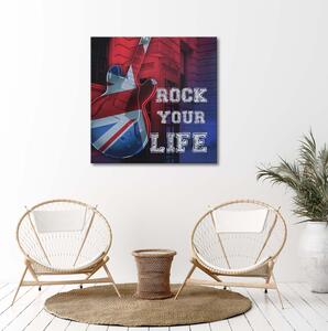 Obraz na plátně Kytara s vlajkou Spojeného království Rozměry: 30 x 30 cm