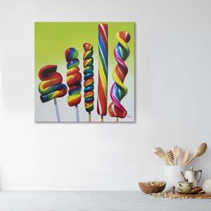 Obraz na plátně Pět barevných lízátek Rozměry: 30 x 30 cm