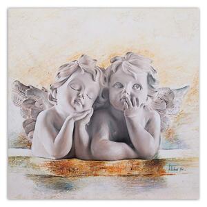 Obraz na plátně Dva mladí andělé Rozměry: 30 x 30 cm