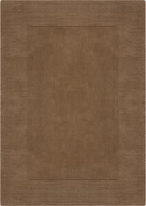 Flair Rugs koberce Kusový ručně tkaný koberec Tuscany Textured Wool Border Brown Rozměry koberců: 120x170