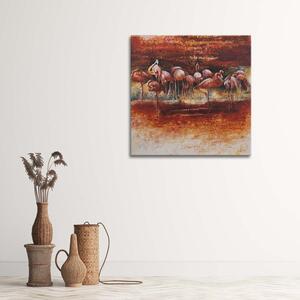 Obraz na plátně Hejno růžových plameňáků Rozměry: 30 x 30 cm