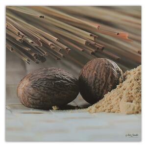 Obraz na plátně Dva hnědé ořechy Rozměry: 30 x 30 cm