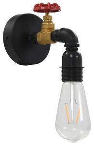Nástěnná lampa design vodovodní kohoutek černá E27