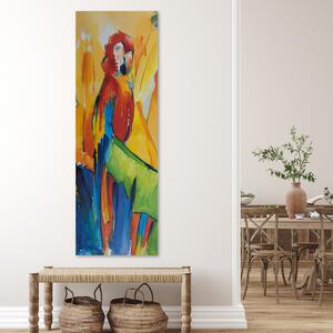 Obraz na plátně Papoušek na banánovém listu Rozměry: 30 x 90 cm