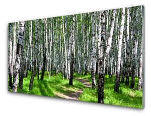 Obraz na skle Stromy Tráva Příroda 120x60 cm
