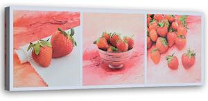 Obraz na plátně Červené jahody Rozměry: 90 x 30 cm