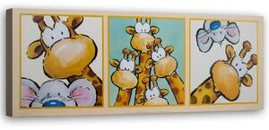 Obraz na plátně Žirafa a myš Rozměry: 90 x 30 cm