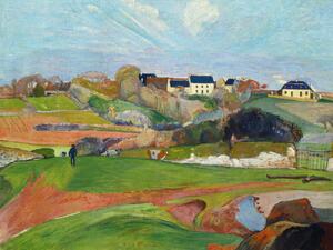 Obrazová reprodukce Landscape at Le Pouldu (Vintage French Countryside) - Paul Gauguin, (40 x 30 cm)