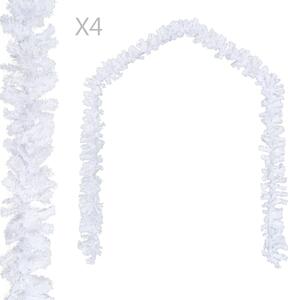 Vánoční girlandy 4 ks bílé 270 cm PVC