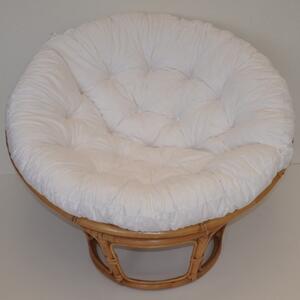 Relaxační papasan ARTEMIS — ⌀110 cm, ratan, látka, medová / více barev černý kepr