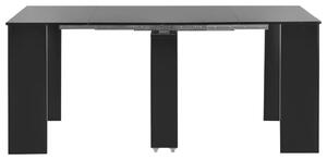 Rozkládací jídelní stůl černý s vysokým leskem 175 x 90 x 75 cm