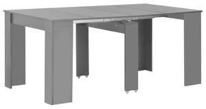 Rozkládací jídelní stůl šedý s vysokým leskem 175 x 90 x 75 cm