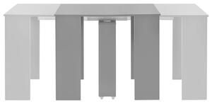Rozkládací jídelní stůl šedý s vysokým leskem 175 x 90 x 75 cm