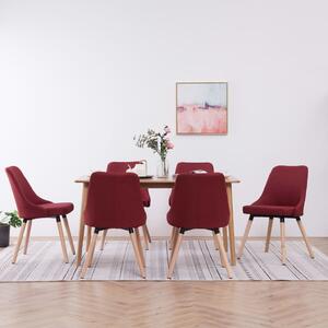 Jídelní židle 6 ks vínové textil