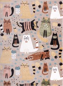 Dywany Łuszczów Dětský kusový koberec Fun Kittens Cats beige Rozměry koberců: 80x150