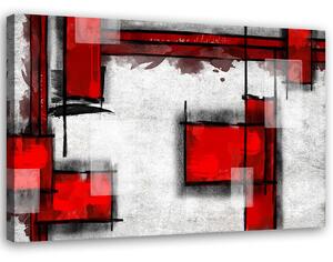 Obraz na plátně Geometrická abstrakce v červené barvě Rozměry: 60 x 40 cm