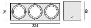 ZAHO Zapuštěné svítidlo ERO RD1, 3xGU10, d. 224 mm Barva: Bílá