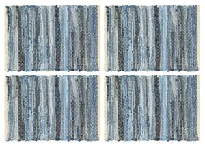Prostírání 4 ks chindi džínová modrá 30 x 45 cm bavlna