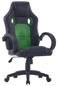 Herní židle zelená umělá kůže