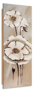 Gario Obraz Bílé malované květiny Velikost: 30 x 90 cm, Provedení: Panelový obraz