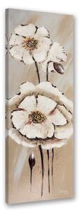 Obraz na plátně Bílé malované květiny Rozměry: 30 x 90 cm