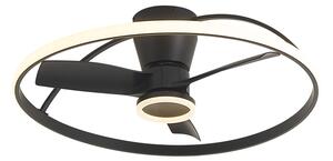 Stropní ventilátor černý vč. LED s dálkovým ovládáním - Steer