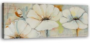Obraz na plátně Tři květiny a poupě Rozměry: 90 x 30 cm