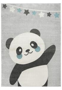 Dětský koberec Emily Kids 5864A Panda šedý / tyrkysový