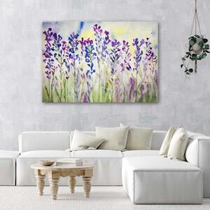 Obraz Fialové květy na louce Rozměry: 120 x 80 cm, Provedení: Obraz na plátně