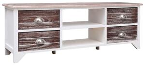 TV stolek bílo-hnědý 115 x 30 x 40 cm dřevo pavlovnie